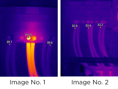 two sample images from a thermographic camera